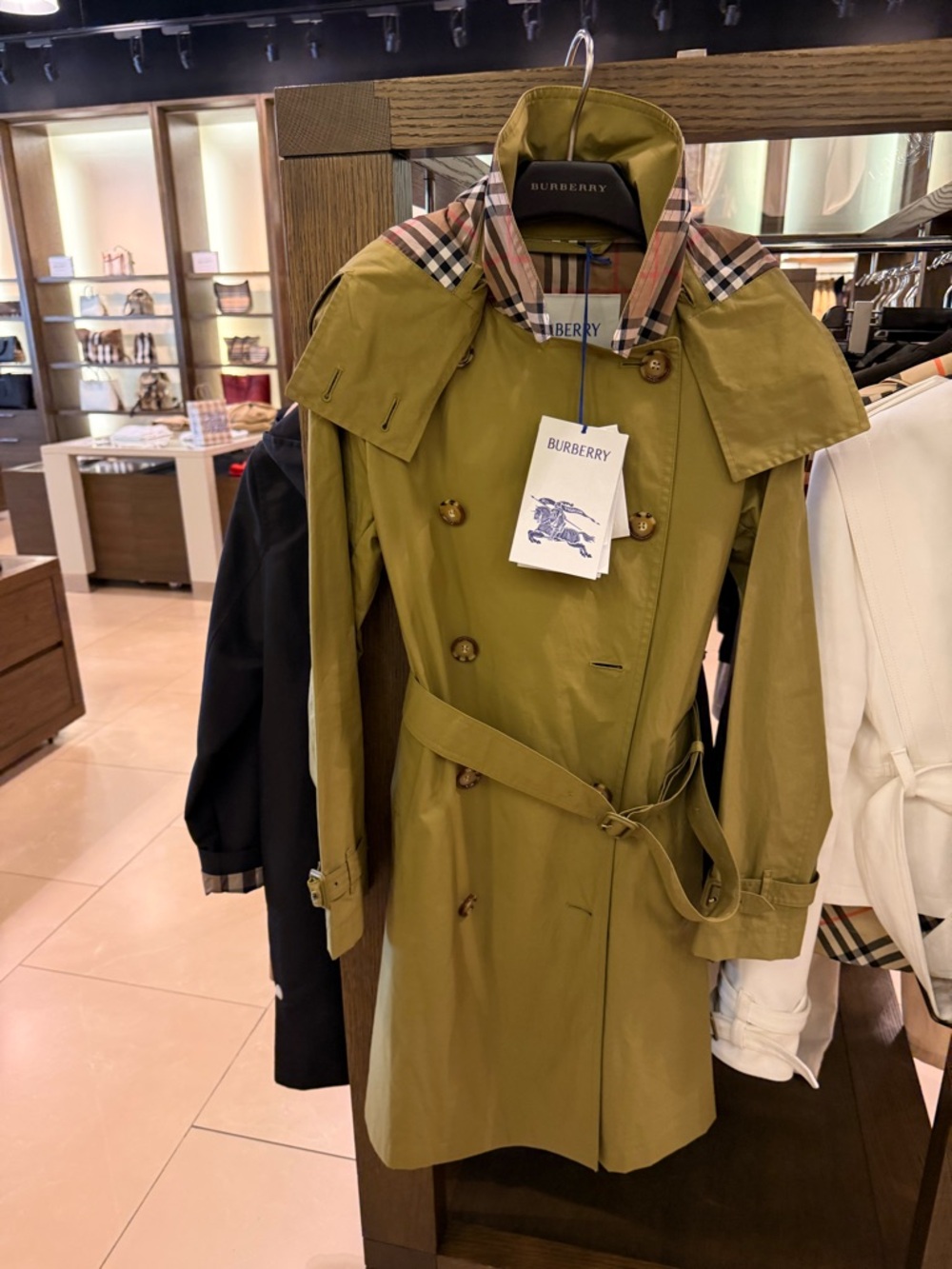 Burberry Telford Hooded Trench Coat Windbreaker‎ Women Cool Olive Green $1695 - Picture 3 of 9